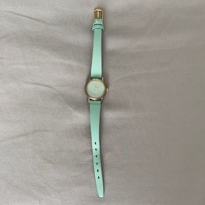 🌿 Turquoise Gold Tiffany Leather Watch